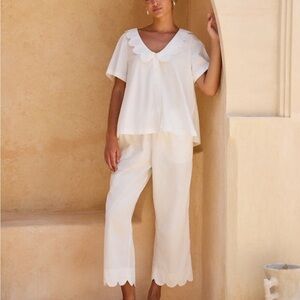 Penelope Sleep Set - Pants - Cotton Modal - Off White